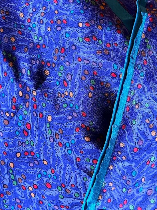 Vintage MARJA KURKI High Quality Abstract Paisley Scarf in  Vintage Marja Kurki 34-Inch Silk Scarf / Hand-Rolled Hems / Finnish Designer Art